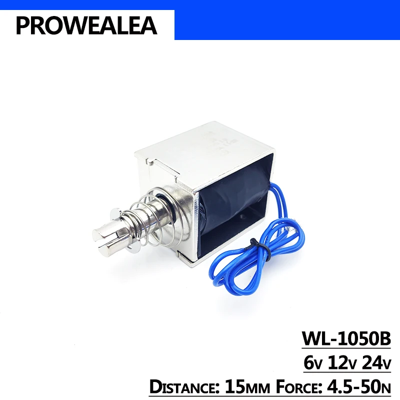 Электромагнит с нажимным вытяжением модель WL-1050B 6 в 12 В 24 сила тяги 4 5-50N 15 мм