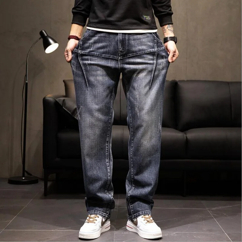 Men Jeans Mens Hiphop Baggy Denim Pants Straight-Leg Jeans Male Cowboy Clothing Cargo Trousers Size 28-44