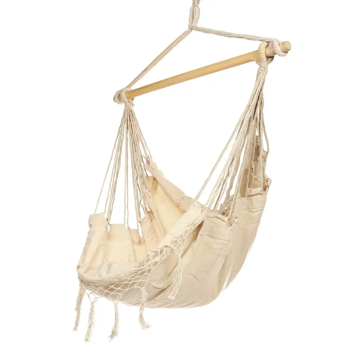 Satin Al 120kg Hamak Bahçe Asmak Tembel Sandalye Salıncak Kapalı Dış Mekan Mobilyası Asılı Halat Sandalye Salıncak Sandalye Koltuk Yatak Seyahat Kamp