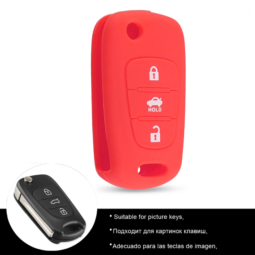 Dandkey 3 кнопки силиконовый чехол для автомобильного ключа Kia RIO K2 K5 Sportage Sorento Hyundai i20
