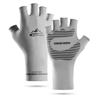 summer men ice silk sunscreen fishing gloves long wrist non slip outdoor cycling driving fast dry half finger women gloves