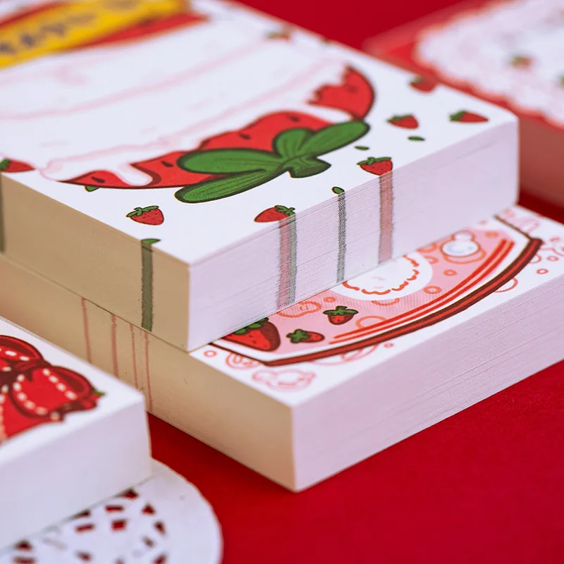 100 листов милый блокнот с клубничкой портативный ежедневный сделай сам бумажные