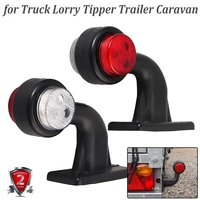 2x truck trailer led elbow rubber side marker light white red outline clearance indicator lamp for lorry van caravans multi volt