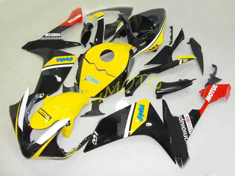 

Injection+full tank+cover fairing kit for Yamaha YZF1000 R1 07 08 yellow white blk fairings set YZFR1 2007 2008 bodywork