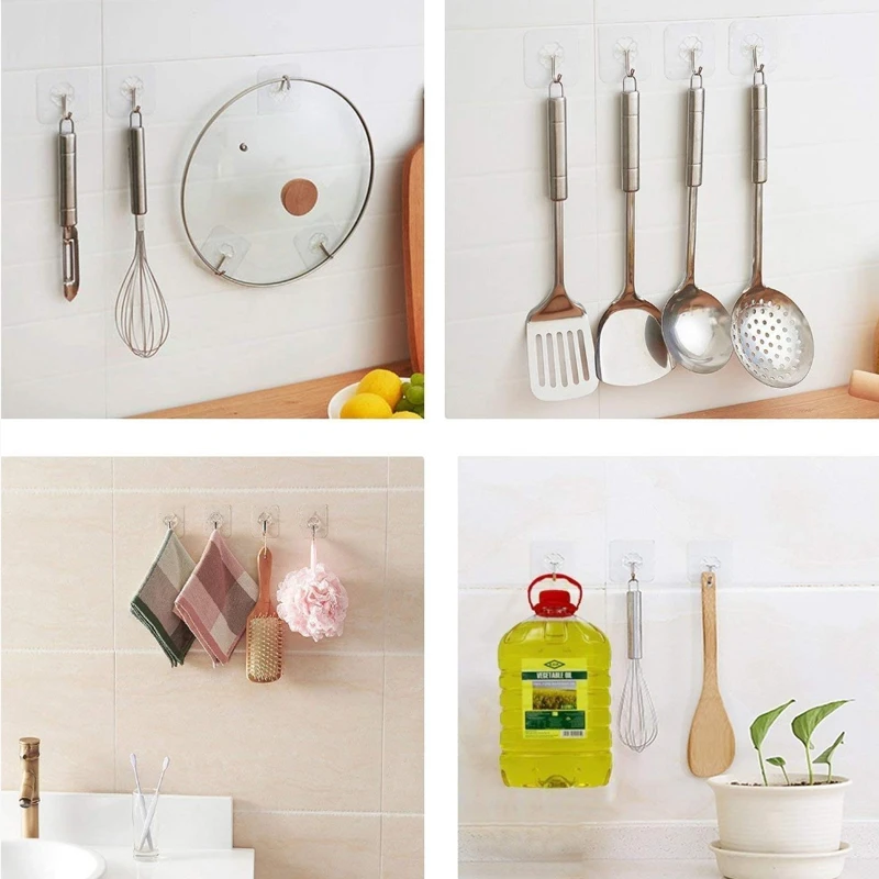 

1/5PCS Self-adhesive No Trace Hooks Key Holder Clothes Hanger Housekeeper On Wall For Bathroom Accessories Kitchen Tools G-BOOGE