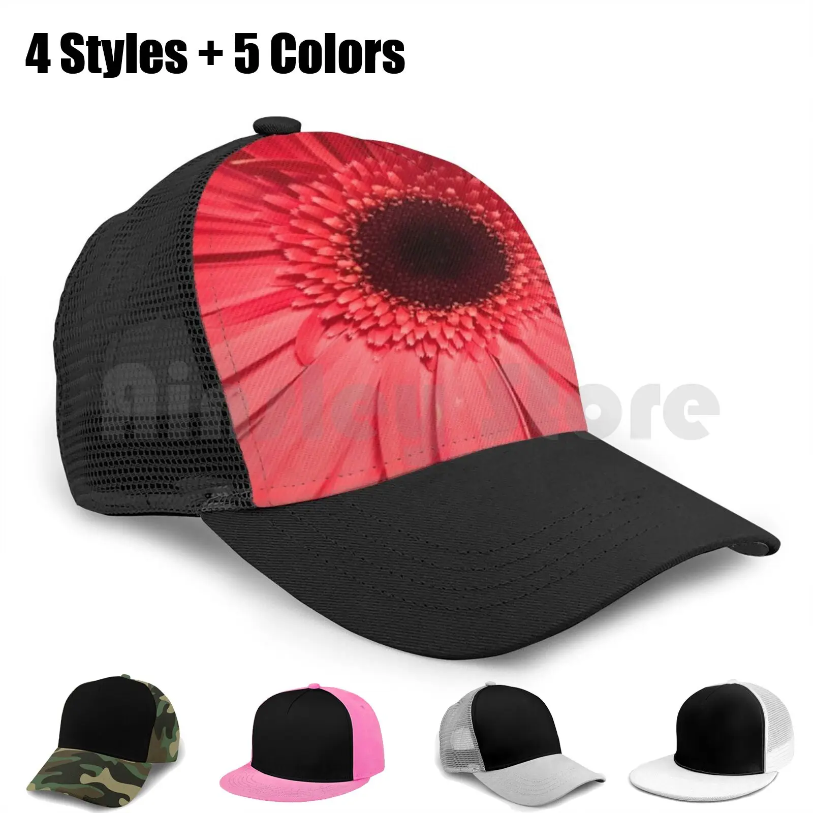 Красный Гербера Бейсбол Кепки &quotсделай сам&quot из сетчатого материала в стиле