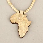 Модное ожерелье из дерева, подвеска и цепь, Африканская Карта, подарок для мужчинженщин, эфиопские модные ювелирные изделия, аксессуары