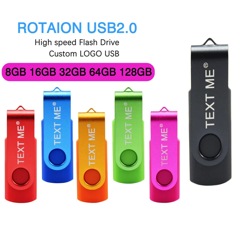 

TEXT ME Pen Drive 360 rotating U disk usb 2.0 Flash Drive 4GB 8GB 16GB 64GB Pendrive Usb Stick Flash 128GB memory card