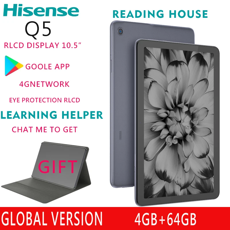 Google play Hisense Q5 reader tablet PC Phone RLCD 10.5 inch ink screen reader student e-book learning 4G LTE mobile phone