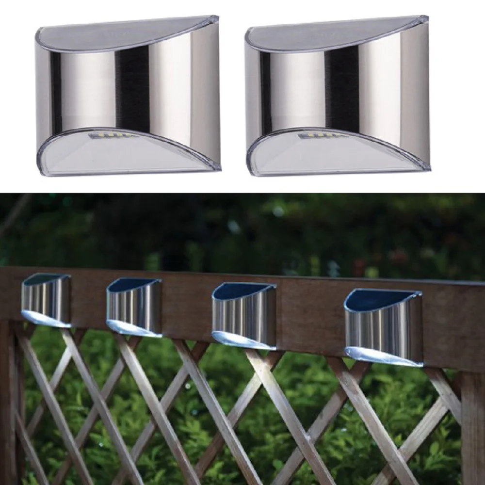 

2pcs LED Solar Lights Outdoor Solar Power Step Light Waterproof IP65 Stair Fence Lamp for Patio Pathway Stairs Garden Yard Decor