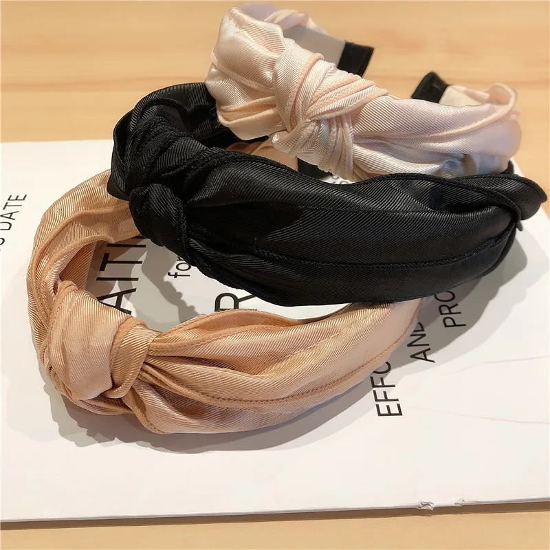 

New Fashion Women Hair Accessories Wide Side Flower Hairband Casual Soft Hair Hoop Top Quality Headband Wholesale