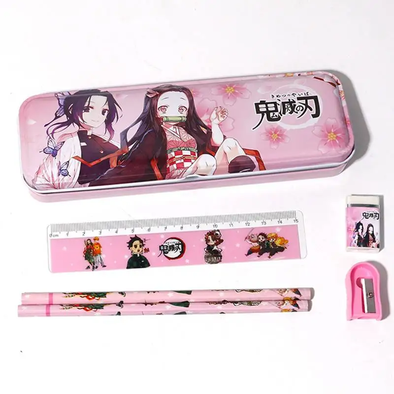 6 шт./партия Канцелярский набор аниме Demon Slayer Kimetsu No Yaiba Рисование карандаш ластик