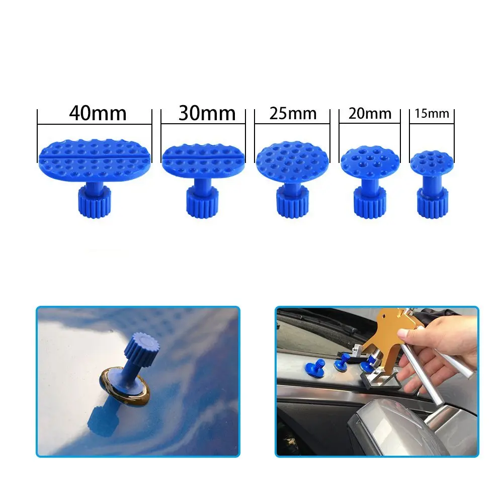

Car Paintless Dent Repair Kit T-Bar Dent Lifter Glue Tabs Puller 9 Heads Hammer