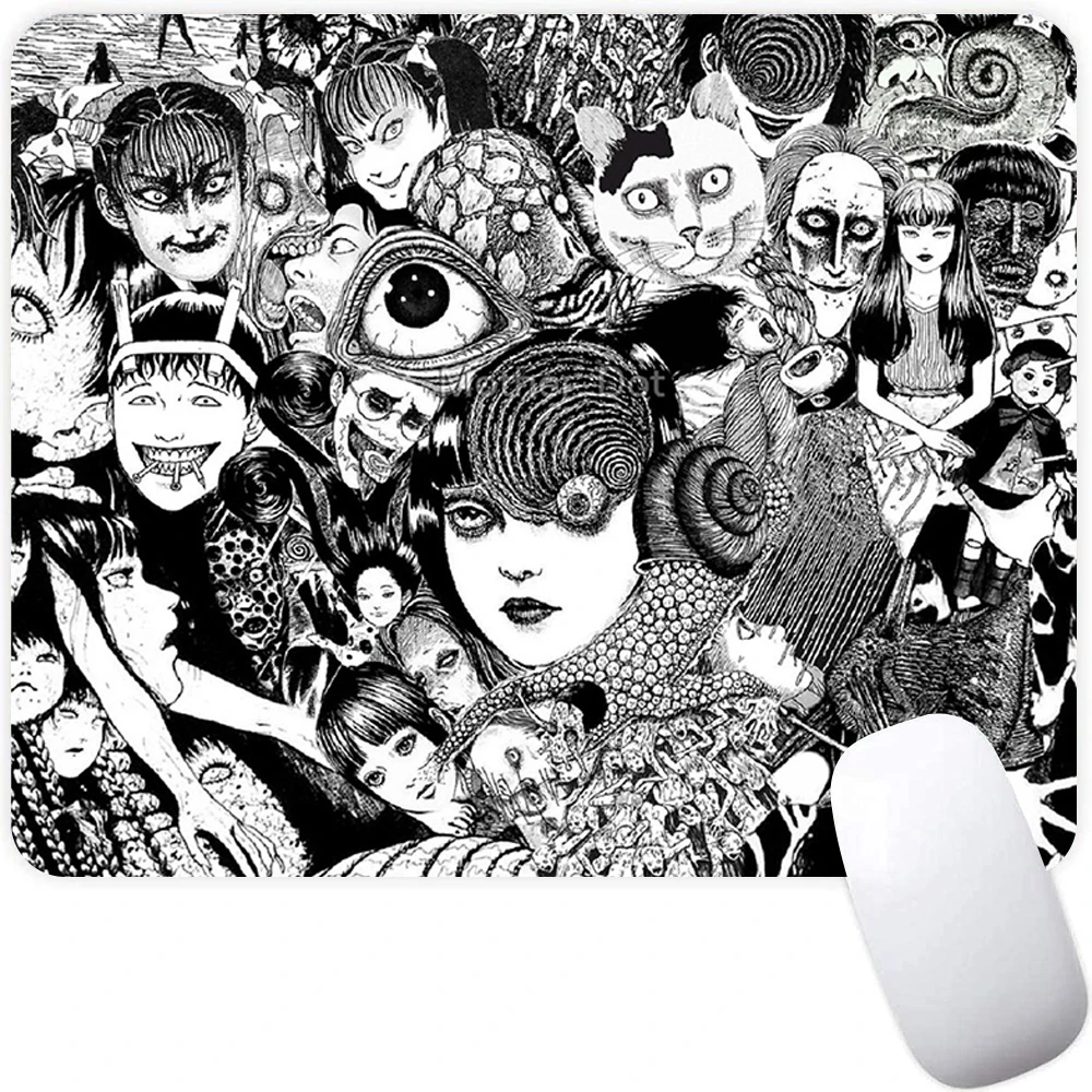 

Small Gaming Mouse Pad Computer Mousepad PC Gamer Mouse Mat Laptop Mausepad Junji Ito Tees Horror Carpet Keyboard Mat Desk Pad