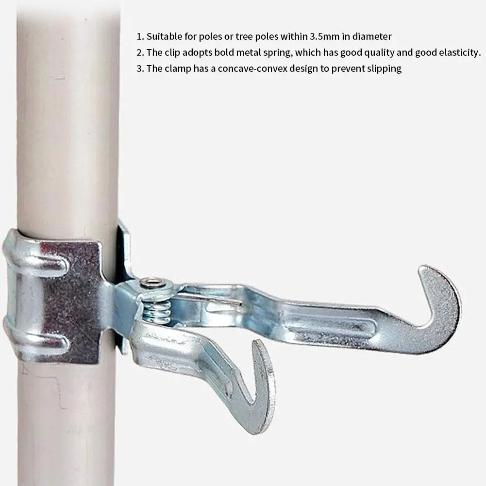 

Outdoor Metal Iron Clip Paper Tissue Hanging Hook Clip Tent Poles Hook Lantern Hanger Clip Camping Equipment Tent Accessories