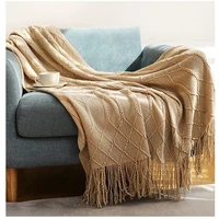 inya knitted christmas thread blanket with tassel solid throw blanket for bed sofa home textile fashion cape knitted blanket