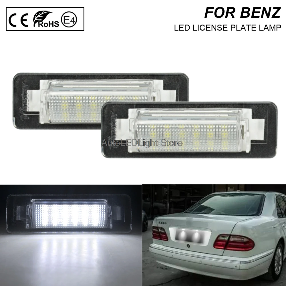 Пара светодиодных ламп для номерного знака подсветка без ошибок Benz W210 W202 4D Sedan