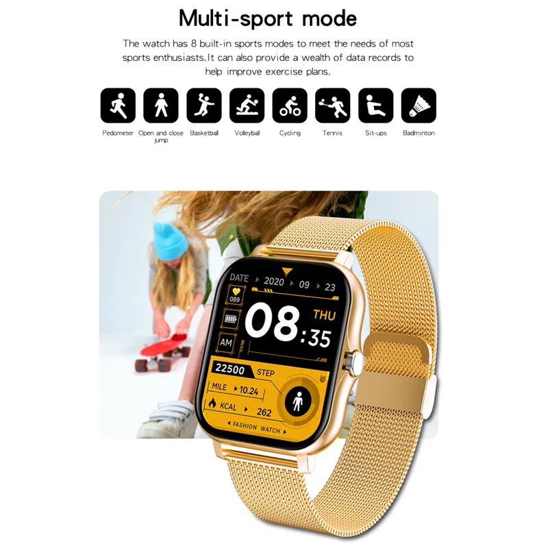 

2021 Full Touch Smart Watch Women IP67 Waterproof Bracelet ECG Heart Rate Monitor Sleep Monitoring Sports Smartwatch For xiaomi