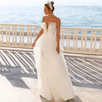 sevintage boho princess wedding dress v neck ruffles tiered beach bridal dress sleeveless pleat bridal gowns plus size
