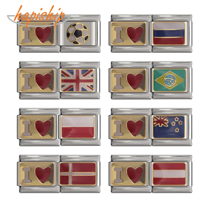 Hapiship новинка ширина 9 мм оригинальная Маргаритка I Love Национальный флаг мира