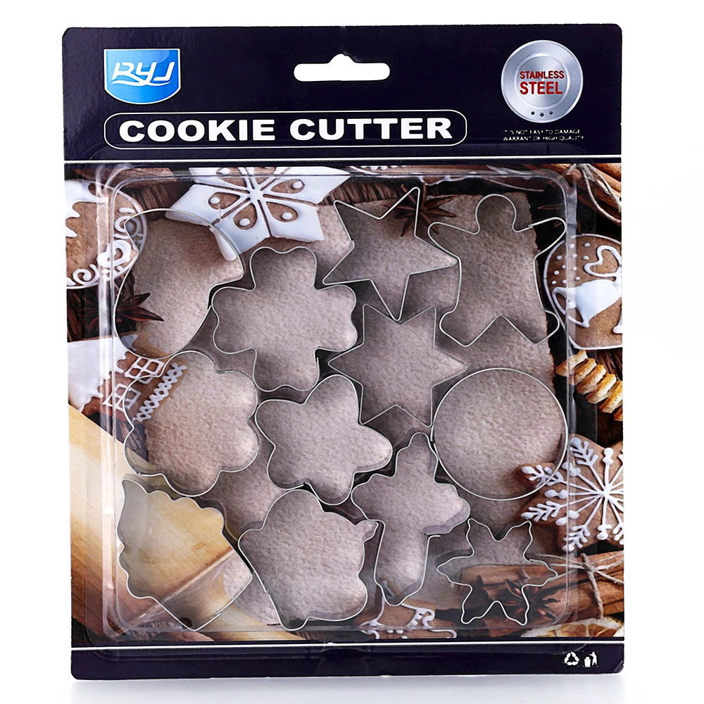 12 шт. трехмерная форма для печенья из нержавеющей стали геометрической формы