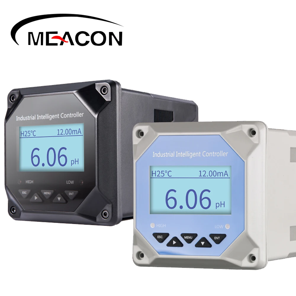 

2 relays 24V or 220V 4-20mA digital output control dosing pump waste water online orp ph meter