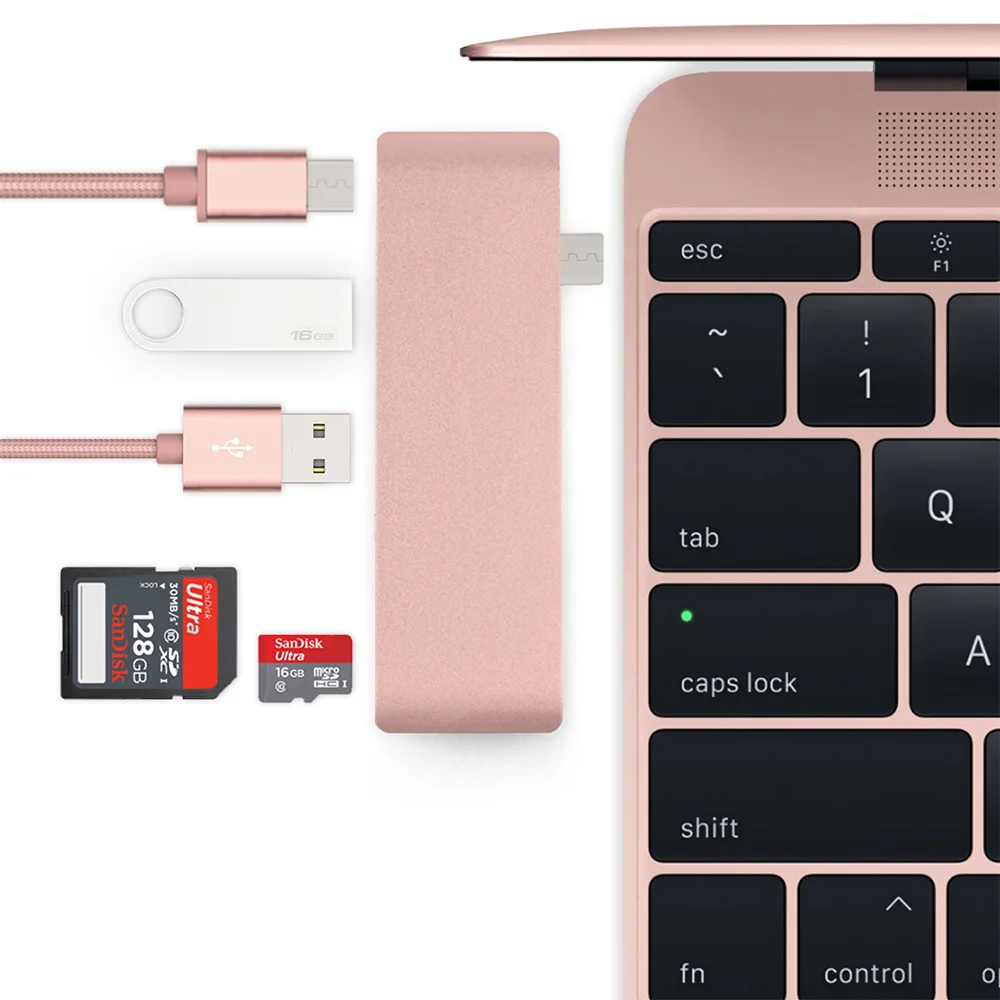 

USB C Hub To TF SD Reader Slot Hub 3.0 PD Thunderbolt 3 USB C Hub Adapter for MacBook New Pro Air 12 13 15 16 2020 A2289 A2338
