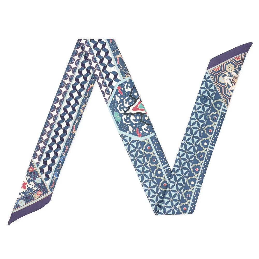 2019 Новый саржевый Шелковый маленький женский модный шарф мешок для волос ручка