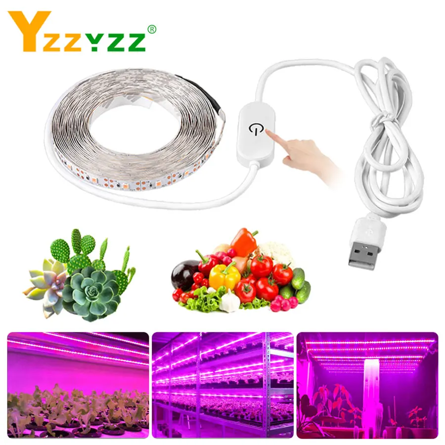 

Фитолампа светодиодная, с сенсорным USB-датчиком, с регулируемой яркостью, полного спектра, 2835SMD