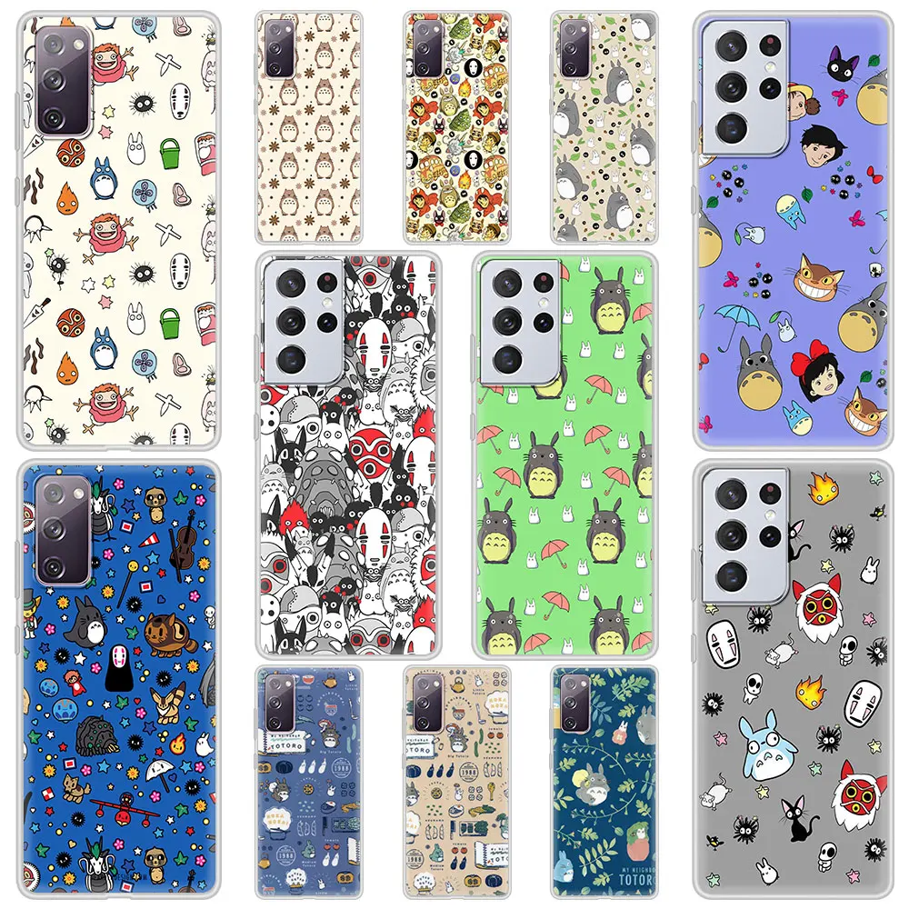 

Silicone Phone Case For Samsung Galaxy S21 Ultra S20 FE 5G S10e S10 S9 S8 S20 Plus S7 Cartoon Anime Totoro Cover Coque Fundas