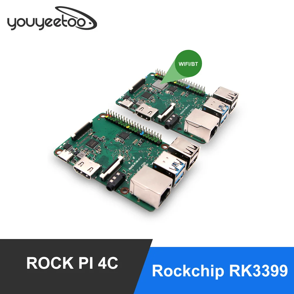 Компьютер ROCK PI 4C Rockchip RK3399 4 Гб LPDDR4 Mali T860MP4 SBC/одноплатный компьютер совместимый с