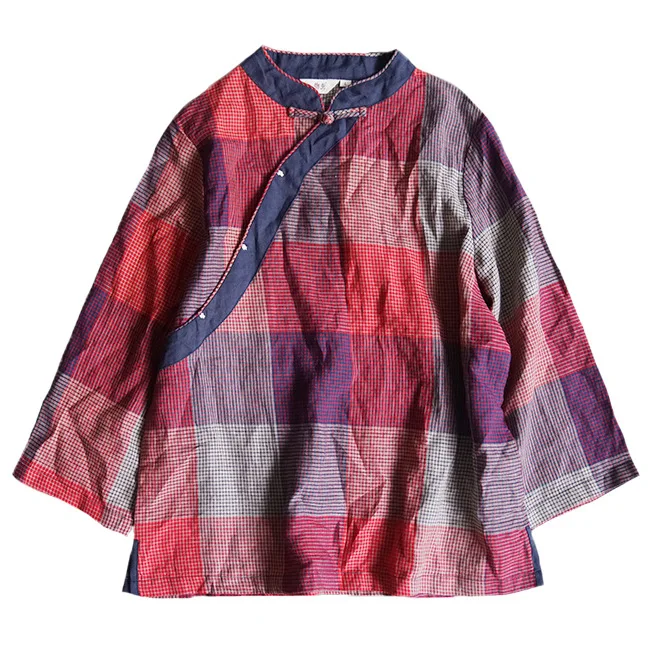 Оригинальный Вертикальный Воротник Guofeng наклонный отворот цветная тканая