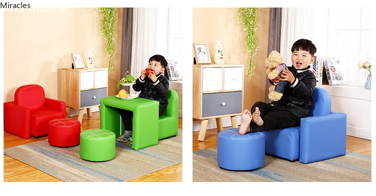 Многофункциональный Детский кожаный диван легко чистится маленький для