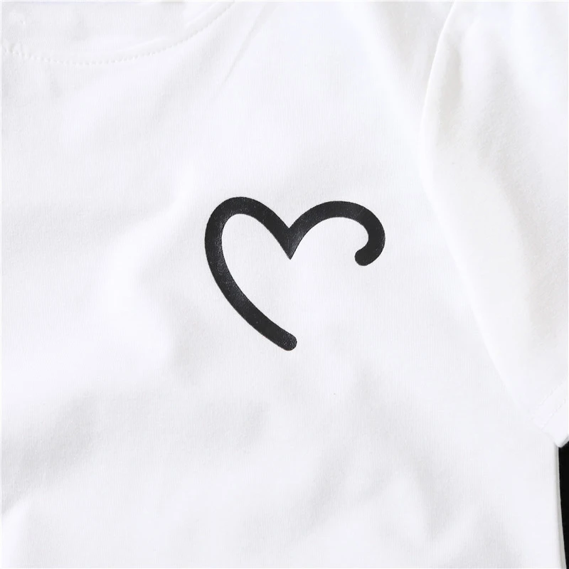 

Funny Heart Print T-Shirt Women Black White Female Lovers couples BFF tshirt Cotton Novelty Tee Shirt Femme Harajuku Streetwear