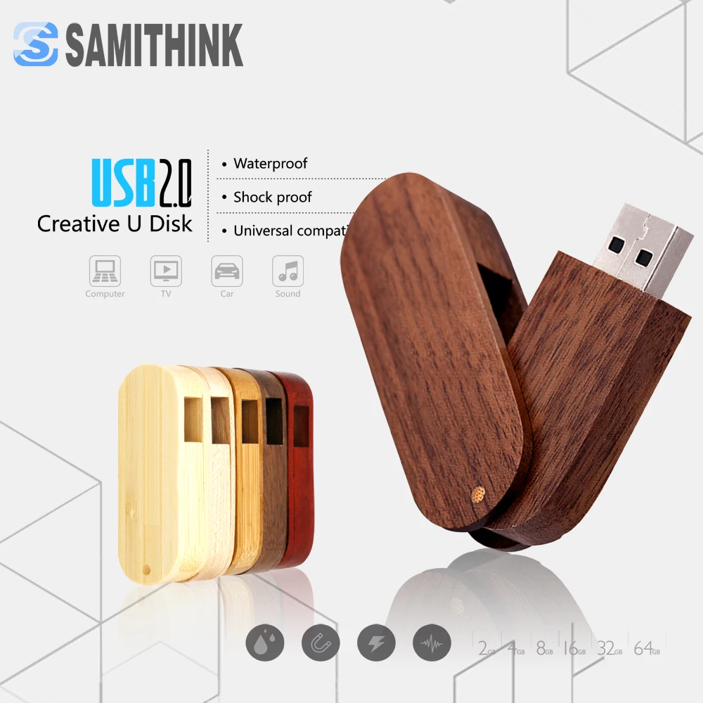 Флэш накопитель USB 2 0 деревянный 64/32/16 ГБ|USB флэш-накопители| |
