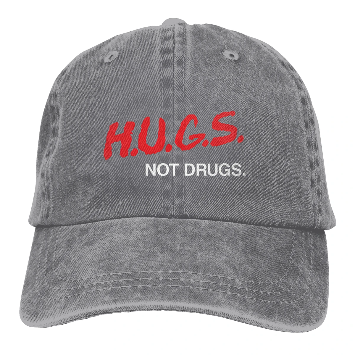 

Hugs Not Drugs Hats for Men Women Adjustable Sun Hats Vintage Trucker Hat
