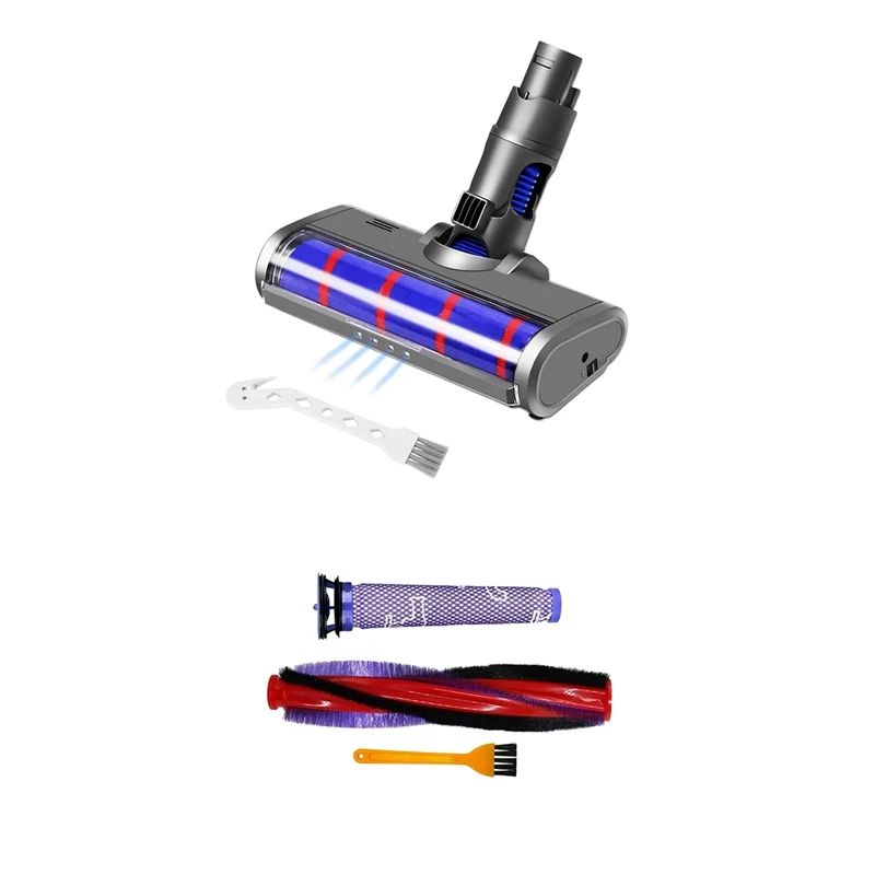 Насадка для роликового очистителя Dyson V6 DC58 DC59 DC61 DC62 DC74 крепление со светодиодной