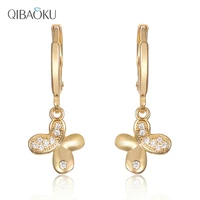 top quality 925 silver earrings cute butterfly hoop earrings gold color shiny zircon jewelry gifts women earrings