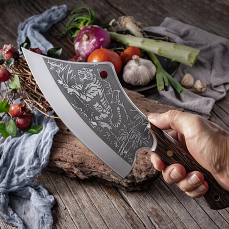 

Pro Hand Forged Kitchen Knife 5Cr15 Steel Chef's Knife With Sheath Cutting Fish Meat Cleaver Knife Sharp Blade Cooking Tools