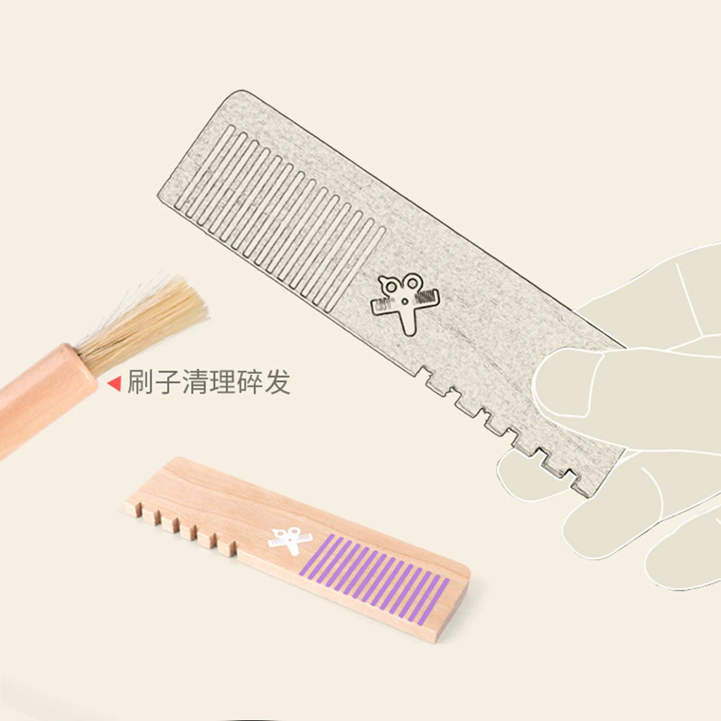 

Wooden Beauty Salon Toys for Girls Makeup Playset Hair Cutter Set Gift