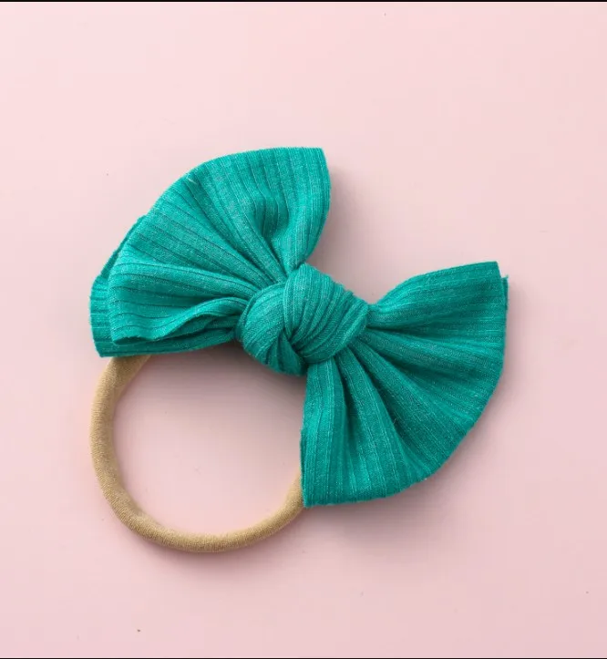 

Baby Girls Knitted Ribbed Hair Bows Ties Lovely Hair Bands Elastics Ponytail Holders Toddler Fashion Hair Accessories