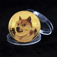 funny dogecoin gold silver doge commemorative coins collection wow dog pattern souvenir home decoration crafts desktop ornaments