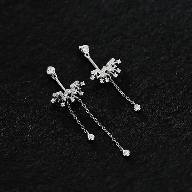 Женские серьги-кисточки MIQIAO, корейские гипоаллергенные серьги из серебра 925 пробы и золота с цирконами и цепочкой, аксессуары для женского платья, Романтичный подарок Женские серьги-кисточки MIQIAO, корейские гипоаллергенные серьги из серебра 925 пробы и золота с цирконами и цепочкой, аксессуары для женского платья, Романтичный подарок