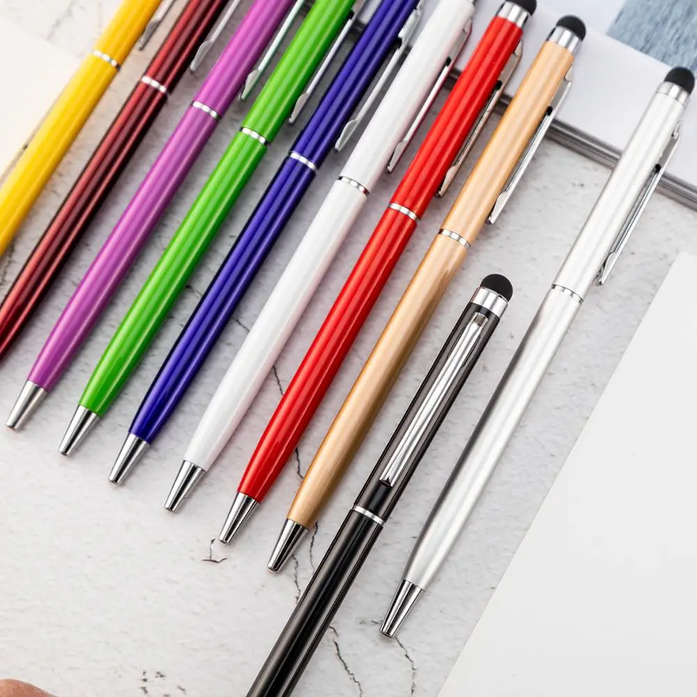 50 шт./лот универсальные шариковые ручки 2 в 1 с сенсорным экраном для iPad iPhone Samsung