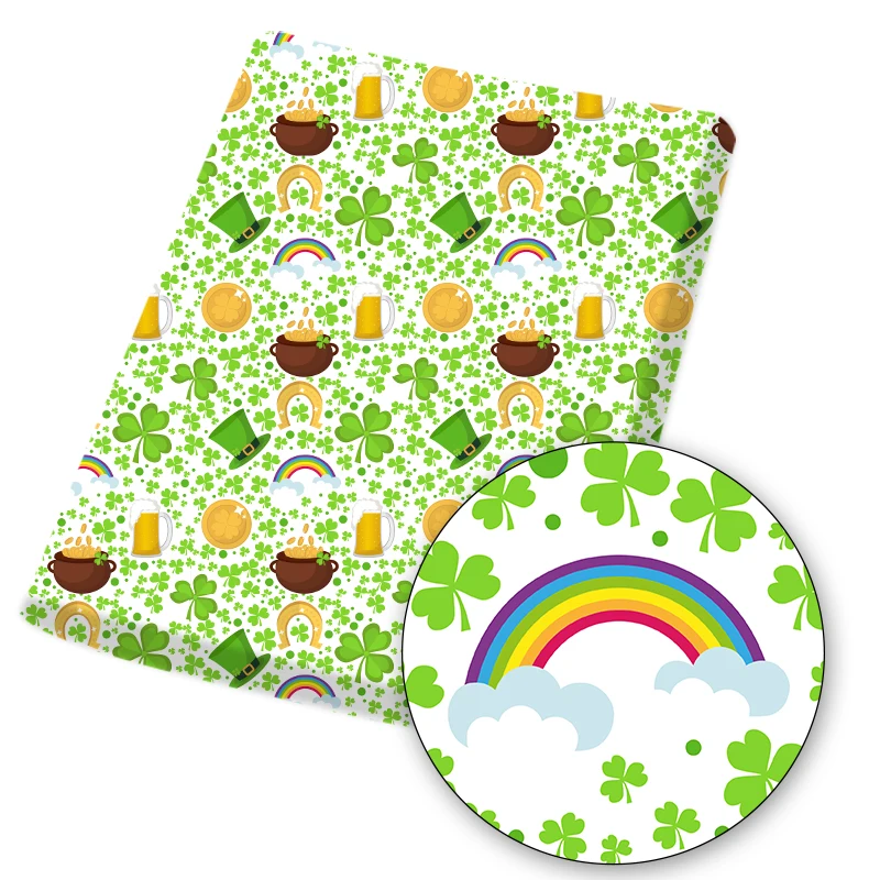 1 шт. хлопковая ткань с принтом клевер 45x145 см | Дом и сад