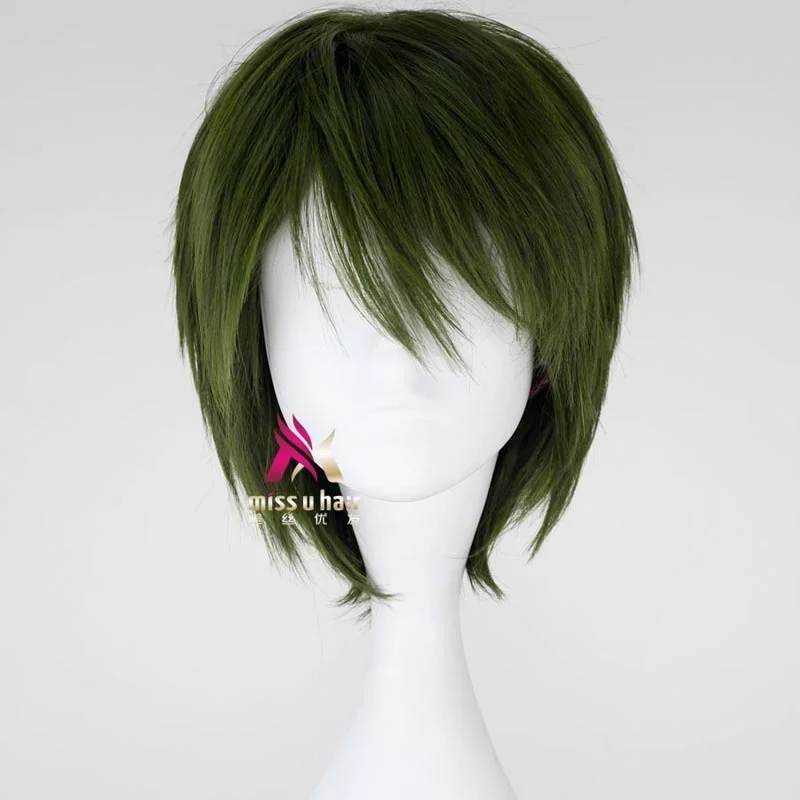 Japanese Anime kurokos basket Green wig kuroko no basuke Midorima Shintaro green straight Comic role play hair + cap |