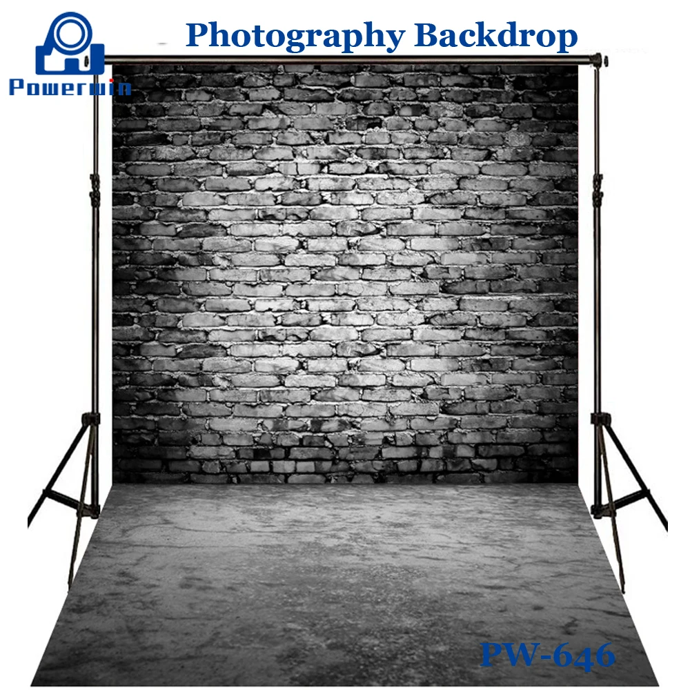 Фотофон Powerwin 3D 150x210 см с буквами кирпичной стеной и деревянной полосой |