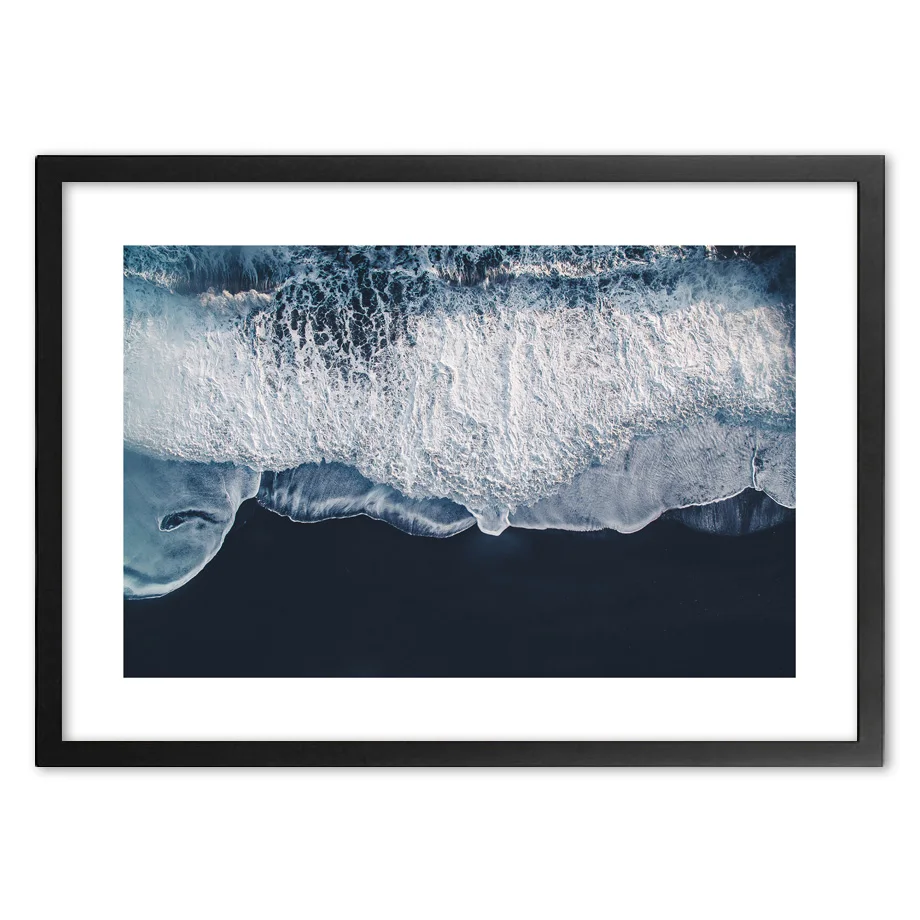 Скандинавские современные черные пляжные волнистые настенные художественные