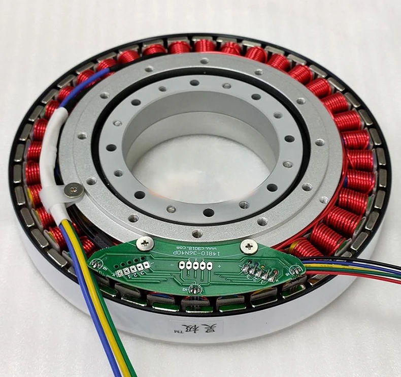 

480W Large Hollow Shaft Ultra-low Speed Disc Brushless DC Motor Motor Flat and Thin Multipole with Hall