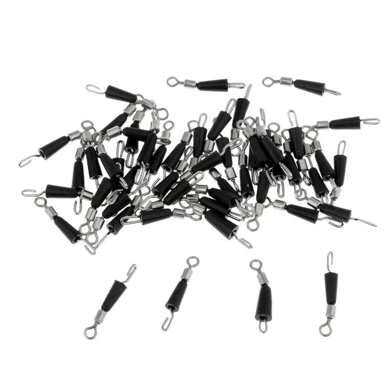 

50Pcs Quick Change Fishing Barrel Bearing Swivels Sub-line Hook Device Fast Link Clip Lures Fishing Tackle Accessories Fish Tool